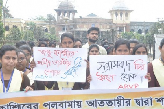 ABVP protested against Pulwama Terror Attack